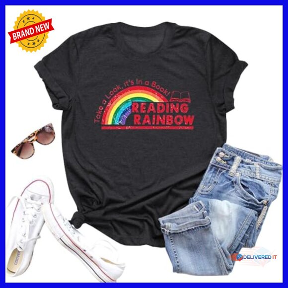 Women's Book Lover T-Shirt, Cotton Blend, Short Sleeve, Reading Teacher Tee - Picture 6 of 6